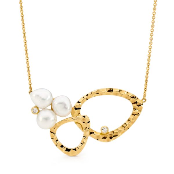 Yellow Gold, Pearl And Diamond Necklace