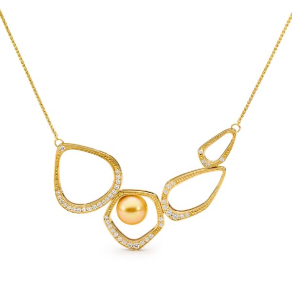 Pearl and White Diamond Necklace