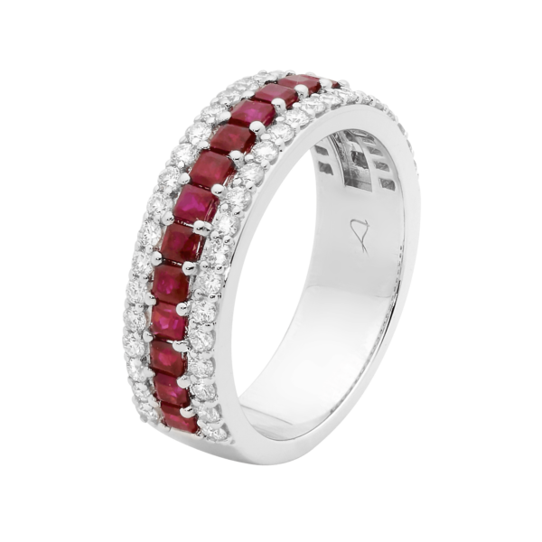 White Gold, Ruby & Diamond Ring