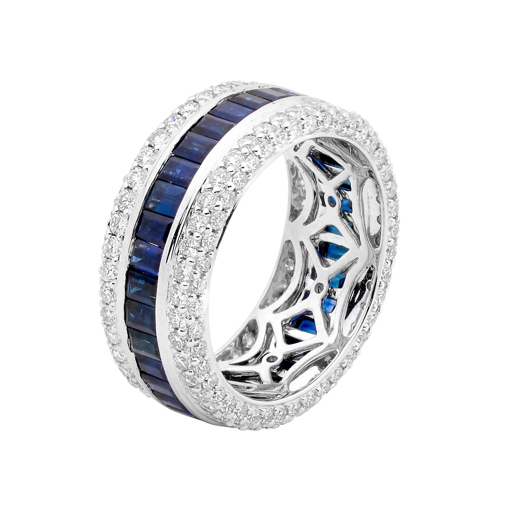 Sapphire Diamond Band Ring