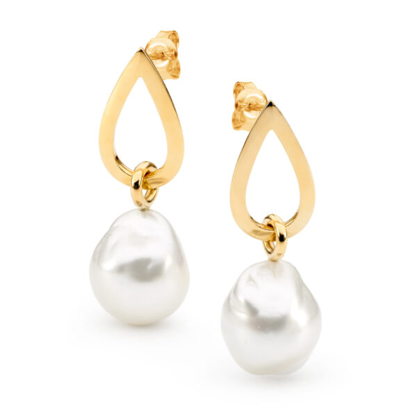 White Pearl Drop Earrings